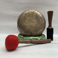 [old] Hand Beaten Bronze [kopre] Singing Bowl With [antique], [select Accessories]