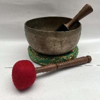 [old] Hand Beaten Bronze [kopre] Singing Bowl With [antique], [select Accessories]