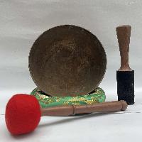 [old] Hand Beaten Bronze [kopre] Singing Bowl With [antique], [select Accessories]