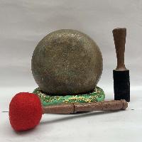 [old] Hand Beaten Bronze [kopre] Singing Bowl With [antique], [select Accessories]
