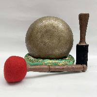 [old] Hand Beaten Bronze [kopre] Singing Bowl With [antique], [select Accessories]