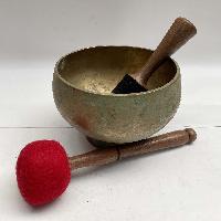 [old] Hand Beaten Bronze Stand [naga] Singing Bowl With Stand, [antique], [select Accessories]