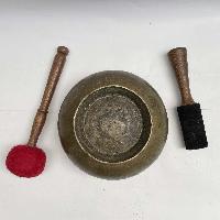 [old] Hand Beaten Bronze Stand [naga] Singing Bowl With Stand, [antique], [select Accessories]