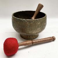 [old] Hand Beaten Bronze Stand [naga] Singing Bowl With Stand, [antique], [select Accessories]