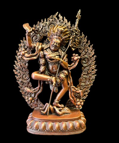 [hq], Statue Of [male] Vajravarahi - Dorje Phagmo,(throma Nagmo) Copper Oxidized