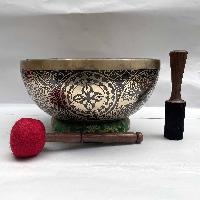 Buddhist Hand Beaten [jambati] Singing Bowl, With Aparimita Design, [carving]