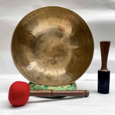 Buddhist Hand Beaten [jambati] Singing Bowl, With Plain, [select Accessories]