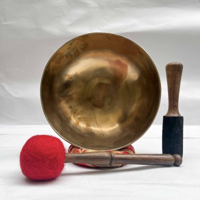 Buddhist Hand Beaten [jambati] Singing Bowl, With Plain, [select Accessories]