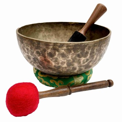 [old], Buddhist Hand Beaten [jambati] Singing Bowl, With Plain, [select Accessories]