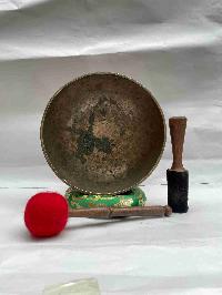 [old], Buddhist Hand Beaten [jambati] Singing Bowl, With Plain, [select Accessories]