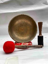 [old], Buddhist Hand Beaten [manipuri] Singing Bowl, With Plain, [select Accessories]