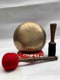 [old], Buddhist Hand Beaten [manipuri] Singing Bowl, With Plain, [select Accessories]