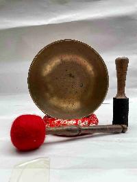 [old], Buddhist Hand Beaten [manipuri] Singing Bowl, With Plain, [select Accessories]