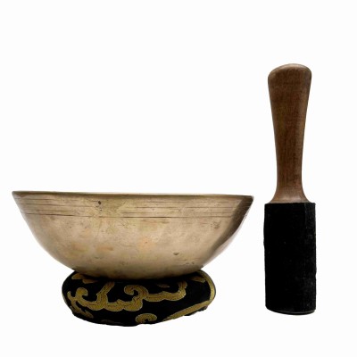 [old], Buddhist Hand Beaten [manipuri] Singing Bowl, With Plain, [select Accessories]