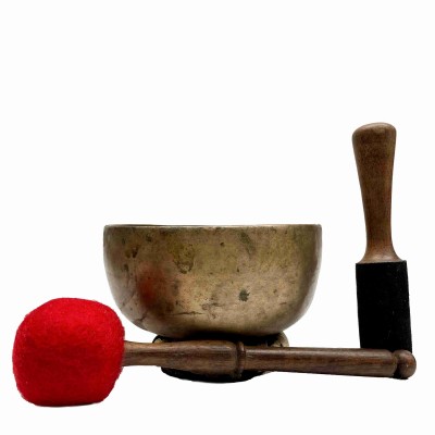 [old], Buddhist Hand Beaten [kopre] Singing Bowl, With Plain, [select Accessories]