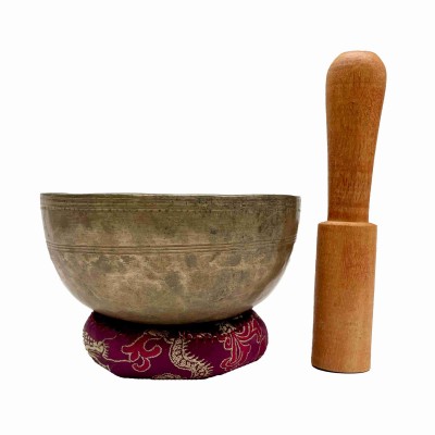 [old], Buddhist Hand Beaten [jambati] Singing Bowl, With Plain, [select Accessories]