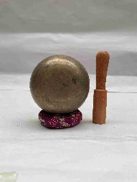[old], Buddhist Hand Beaten [jambati] Singing Bowl, With Plain, [select Accessories]