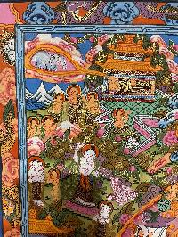 Buddhist Handmade Thangka Painting Of Buddha Life Story, [real Gold, Hand Painted]