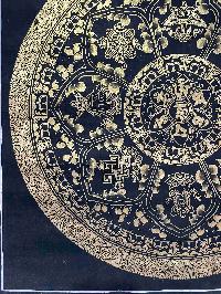 Buddhist Handmade Thangka Painting Of Mantra Mandala, [real Gold], [hand Painted]