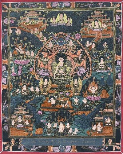 Buddhist Handmade Thangka Painting Of Buddha Life Story, [real Gold], [hand Painted]