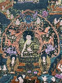Buddhist Handmade Thangka Painting Of Buddha Life Story, [real Gold], [hand Painted]