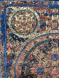 Buddhist Handmade Thangka Painting Of Pancha Buddha, [real Gold, Hand Painted]