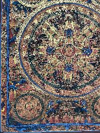 Buddhist Handmade Thangka Painting Of Pancha Buddha, [real Gold, Hand Painted]