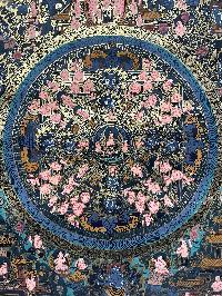 Buddhist Handmade Thangka Painting Of Mandala, [real Gold], [hand Painted]