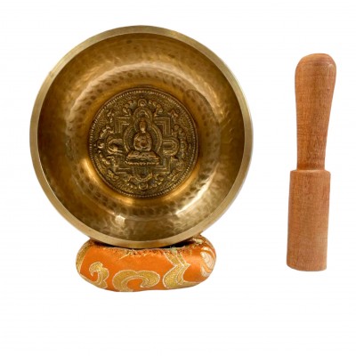 Amitabha Buddha Embossed Singing Bowls [casting], [brass], [etched Designs], [select Accessories]