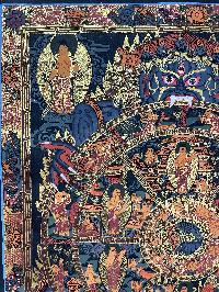 Buddhist Handmade Thangka Painting Of Wheel Of Life, [hand Painted]