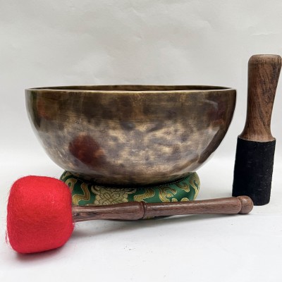 Buddhist Hand Beaten [moon Bowl] Singing Bowl, [select Accessories]