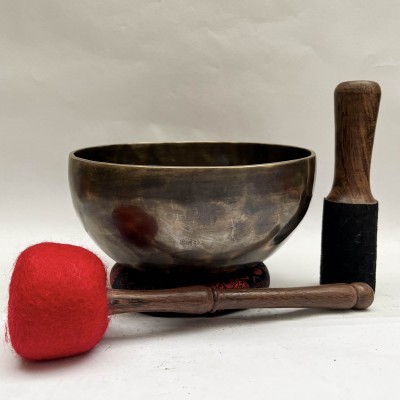 Buddhist Hand Beaten [moon Bowl] Singing Bowl, [select Accessories]