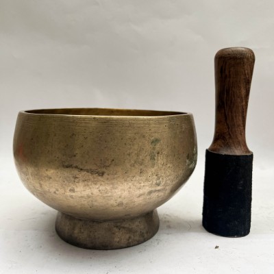 Buddhist Hand Beaten [naga] Singing Bowl With Stand, [old], [select Accessories]