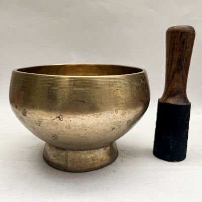 Buddhist Hand Beaten [naga] Singing Bowl With Stand, [old], [select Accessories]