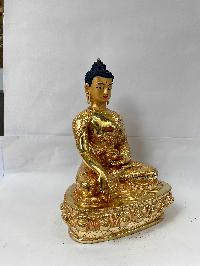 Buddhist Handmade Statue Of Shakyamuni Buddha, [full Gold Plated, Face Painted]