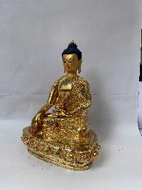 Buddhist Handmade Statue Of Shakyamuni Buddha, [full Gold Plated, Face Painted]