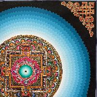 [hq], Buddhist Handmade Thangka Painting Of Mandala, [real Gold, Hand Painted]