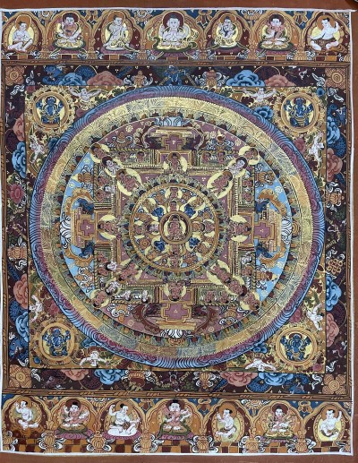 Buddhist Hand Painted Thangka Of Buddha Mandala, [hand Painted]