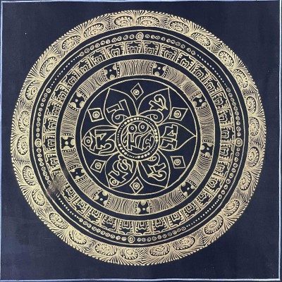 Buddhist Hand Painted Thangka Of Mandala, [hand Painted], [student Mandala]
