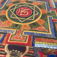Buddhist Hand Painted Thangka Of Yantra Mandala, [hand Painted], [student Mandala]