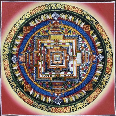 Buddhist Hand Painted Thangka Of Kalachakra Mandala, [hand Painted]