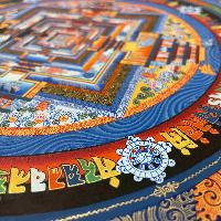 Buddhist Hand Painted Thangka Of Kalachakra Mandala, [real Gold, Hand Painted]