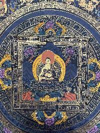 Buddhist Hand Painting Thangka Of Shakyamuni Buddha Mandala, [hand Painted]
