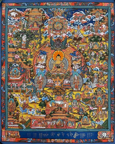 Buddhist Hand Painting Thangka Of Buddha Life Story, [hand Painted]
