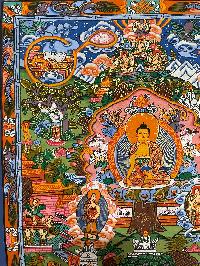Buddhist Hand Painting Thangka Of Buddha Life Story, [hand Painted]
