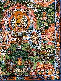 Buddhist Hand Painting Thangka Of Buddha Life Story, [hand Painted]