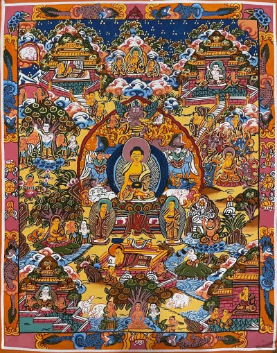 Buddhist Hand Painting Thangka Of Buddha Life Story, [hand Painted]