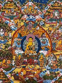 Buddhist Hand Painting Thangka Of Buddha Life Story, [hand Painted]