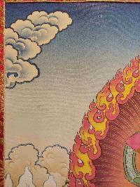 Buddhist Hand Painting Thangka Of Kalachakra, With Brocade, [hand Painted]