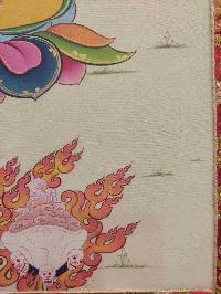 Buddhist Hand Painting Thangka Of Kalachakra, With Brocade, [hand Painted]